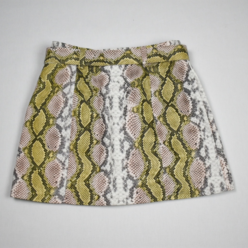 Colorful reptile leather button down skirt - Picture 2 of 2